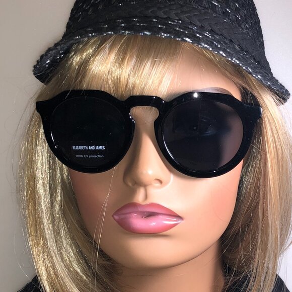 Elizabeth and James Geometric Black Sunglasses - Picture 1 of 6